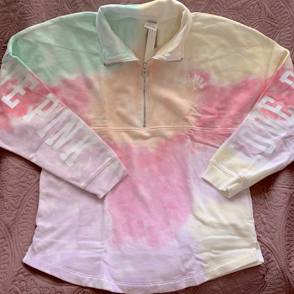 ❤️❤️Sold on eBay❤️❤️ VS Pink S Freya Tie Dye 1/4 Zip Sweatshirt & Joggers - Picture 2 of 16